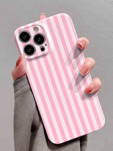 Pink white striped phone - pink,